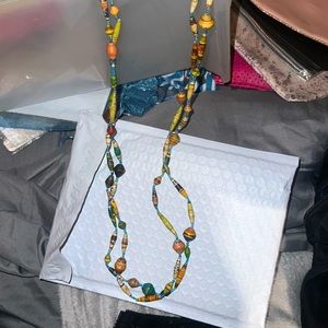Free People Recycled Paper Bead Necklace
